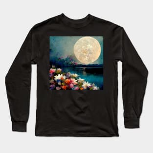 Flowers onthe Moon Long Sleeve T-Shirt